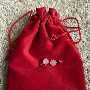 Elegant rose quartz Bead Earrings